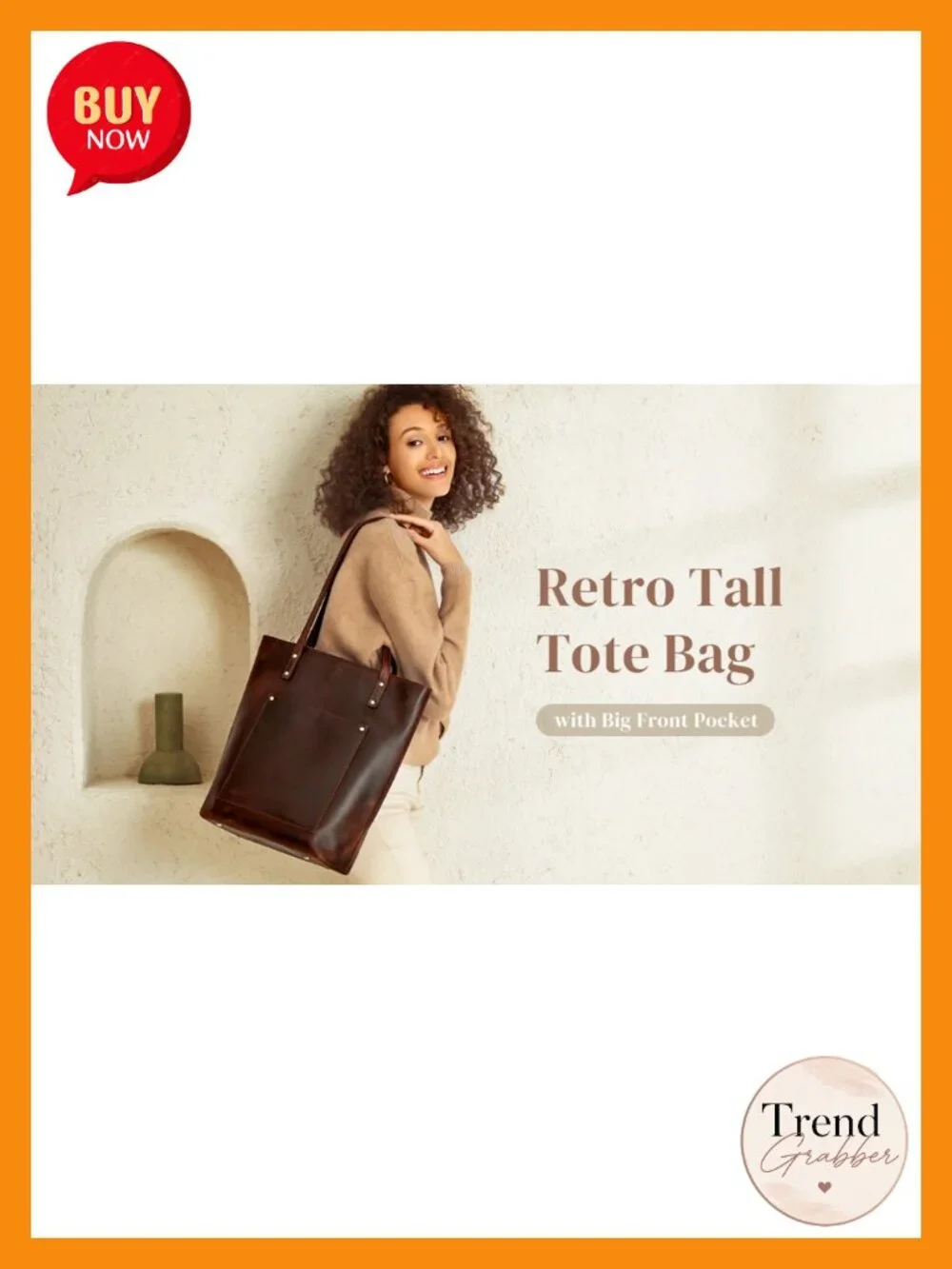 Leather Tote Bag with Padded Laptop Compartment and Luggage Sleeve